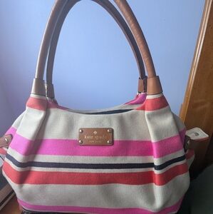 Kate Spade striped canvas bag